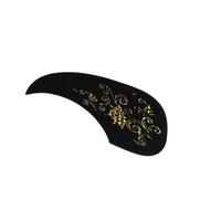 Self Adhesive Shape Guitar Guard Acoustic Guitar Pickguard Replacement Black Plate Pick Guards Stylish Upgrade(B)