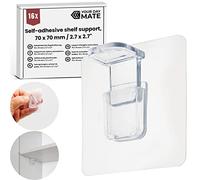 Self-Adhesive Shelf Holder, 16 Pack, in Transparent, 2.76 x 2.76" Extra Strong Adhesive Surface, Cupboard Shelf Holder Without Drilling and screwing, Shelf Holder for Furniture, Glass Shelf