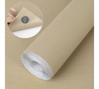 Self Adhesive Shelf Liner, Peel and Stick Drawer Liner Waterproof Contact Decor Liner with Grain Texture for Kitchen Walls Cabinets, Bedroom Classroom, Cover Book (Khaki, 11.8 x 236.2 inches)