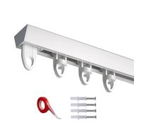 Self-Adhesive Shower Curtain Divider & Rail, No Drill Easy Installation, Waterproof & Durable Bath Solution for Space Separation & Privacy
