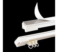 Self-Adhesive Shower Curtain Rod for Ceiling & Wall - No Drill 1.6m (5.2ft) Easy Install - Perfect for Bathroom & Closet - Durable & Stylish Design