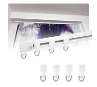 Self Adhesive Side Mount Curtain Track L U Shape Room Divider renter friendly curtain track No Drill For Windows Cabinet Closet Bathroom Shower Curtain(3.1m/10.2ft)