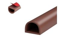 Self Adhesive Silicone Door and Window Sealing Strip D Type 9X8mm Soundproof Windproof Quiet Dustproof Brown 6M
