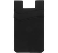 Self Adhesive Silicone Dual Layer Card Holder for Mobile Phone Black