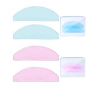 Self-Adhesive Silicone Lash Lift Shields, Blue And Pink, 4-Piece Set | Curved Pads Help Hold And Position Eyelashes During At-Home Lifting Routines, Colour-Coded Pairs For Beauty Kits And Spares