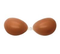 Self-Adhesive Silicone Sticky Bra: Backless Strapless Adhesive Bra, Reusable Invisible Push-Up Bra, Seamless Lift and Support, Brown, M