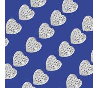 Self Adhesive Silver Sticker Sheet - Assorted Designs (24pcs Silver Gem Hearts 10mm)