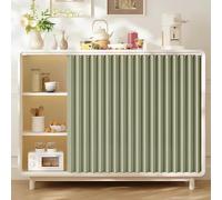 Self-Adhesive Sliding Cabinet Door - No Drill, Linen Design, Dustproof & Waterproof, Noise-Reducing, Perfect for Kitchen & Open Shelves (W70xH120cm)