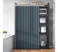 Self-Adhesive Sliding Curtain for Open Shelves Desk Divider for Home Office & Classroom Blue 300cm W x 220cm H Easy Install Stylish Solution