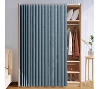 Self-Adhesive Sliding Curtain for Open Shelves Home Office Classroom & Workspace Divider Dense Bookcase Curtain Blue 270cm W x 240cm H Easy Install