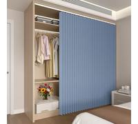 Self-Adhesive Sliding Wardrobe ain - Blue Room Divider for Home Office Classroom Boohelf - 270cm W x 240cm H Easy Install Versatile Decor