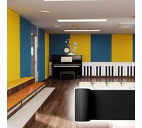 Self-adhesive Sound Proof Foam Panels for Walls Ceilings, 1x5m Large Acoustic Panels, Sound Cancelling Home Studio Music School Dampening Panel(Black)