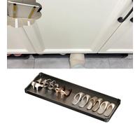 Self-adhesive Space-Saving Toe Kick Drawer, Entrance Cabinet Drawers Slide Out Push to Open, Floor Mount Concealed Pull-out Home Organizers(Black,WxD-66x56cm(26x22"))