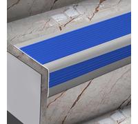 Self Adhesive Stair Edge Protector Strip L Shape PVC Rubber Treads for Indoor/Outdoor Steps Non Slip Stair Trim Blue Gray 5x2.5cm Safety & Style