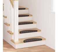 Self-Adhesive Stair Mats, 15 Pcs Anthracite Half Round 56x17x3cm, Non-Slip Polypropylene Carpet Treads for Indoor Steps, Sound Dampening Stair Grips