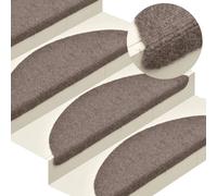 vidaXL 322354 15x Cream Self-Adhesive Needle-Punched Stair Mats, 56 x 17 x 3 cm, Non-Slip Stair Rug Treads