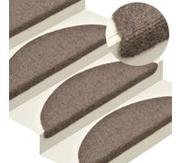 vidaXL 15Pcs Dark Grey Self-adhesive Stair Mats - Non Slip, Sound Dampening, Washable Needle-punched Fabric Mats.