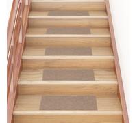 Self-adhesive Stair Mats Rectangular 15 pcs 60x25 cm Light Brown Berkfield Home Brown Medium