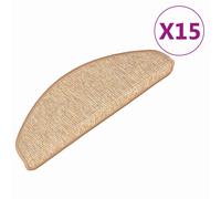 Vidaxl Stair Mats Self-adhesive 15 Pcs Dark Beige 65X21X4 Cm, Cream
