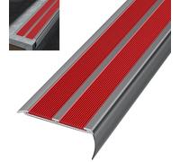 Self Adhesive Stair Nosing, Aluminum Edge Trim, Non Slip, 3.8 in Width, Suitable for Wooden, Tile, Concrete, Metal Stairs, 120cm Length