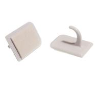 SELF ADHESIVE STICK ON CENTRE HOOKS FOR NET CURTAIN WIRE WHITE ( pack of 10 )