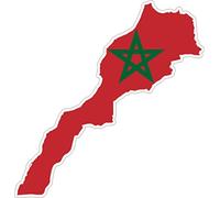 Self-Adhesive Sticker Car Vinyl Morocco Moroccan Flag Map