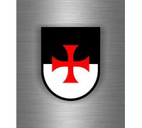 Self-Adhesive Sticker Crest Templier Crusades Templar Flag crussader