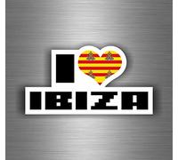 Self-Adhesive Sticker Motorcycle Car Biker I Love Ibiza Spain