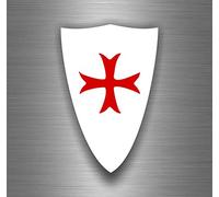 Self-Adhesive Sticker Order of Malta Flag Crusades Templar Crusader E