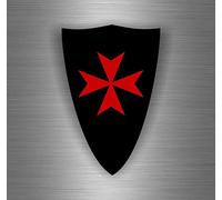 Self-Adhesive Sticker Order of Malta Flag Templier Crusades Templar Crusader B