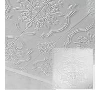 Self Adhesive Styrofoam Ceiling Tiles, 3D White Stick on Panels with Stereo Patterns, Trimmable Backsplash for Home Decor