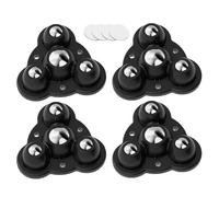 Self Adhesive Swivel Castors - 4-Piece Swivel Pulley, Load Capacity Wheel, Practical Solution for Small Furniture, Home Office, Storage Cabinet, Table, Chair, Easy Mobility Attachments, black, Siehe
