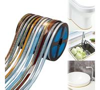Self-adhesive Tile Grout Tape and Decorative Trim Waterproof Ready-to-apply Sealing Tape for Bathtub Shower Sink Toilet and Kitchen Walls Edge (8mm/6m,Silver)
