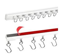 Self-Adhesive Track - No Drill Ceiling/Wall Mount - Room Divider for RV Shower Closet - Quiet 1-Layer Rail 0.8m to 4.0m Opts