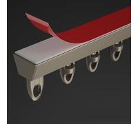 Self Adhesive Track No Drill Rod Set with Silent Roller Heavy Du Ceiling Rail Room Divider for Living Room & Bedroom Color: Champagne