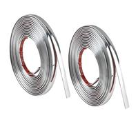 Self Adhesive Trim, Chrome Trim, 2 PCS 8mm × 5m Silver Flexible Car Strip, Self Adhesive Automotive Chrome Tape, for Car Window Bumper Door Edge Guards Protect Sticker