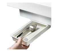 Self Adhesive Under Desk Drawer Box, Hidden Pop-Up Organizer Tray,S,White(S)
