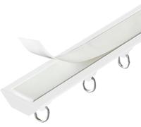Self Adhesive V Shaped Ceiling Curtain Rod for Studio Apartment Hospital 12.5m Long Slim Divider Bar with Clips & Pulleys D Length 8FT 2.4M 96IN