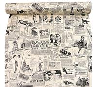 Self-Adhesive Vintage Newspapaer Wall Paper Drawer Shelf Liner for Kitchen Bathroom Cabinets Dresser Wall Crafts 17.7x117 Inches