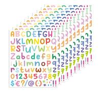 Self Adhesive Vinyl Alphabet & Number Stickers, Small Sticky Letters A to Z, 0-9, Waterproof Colourful Numbers Labels Kit for DIY,Scrapbooking,Greeting Cards Decoration,Craft Embellishment, 10 Sheets
