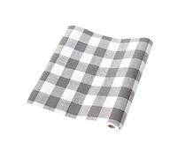 Self Adhesive Vinyl Fabric Gingham Paper Shelf Drawer Liner for Furniture Kitchen Cabinets Table Dresser Closet Wall Arts Crafts Decal (45cmx3m, Grey)
