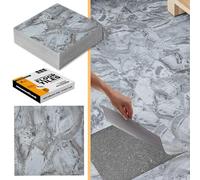 Self-Adhesive Vinyl Floor Tiles - 30 Pack Covers 30sqf (2.79 sqm) - Peel and Stick Tile 12”x12” (30.5x30.5cm) for Kitchen, Living Room and Bathroom - Charcoal Marble Flow Pattern