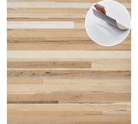 Self Adhesive Vinyl Floor Tiles - Striped Faux Wood Peel & Stick 30Pcs Novecrafto Beige One Size