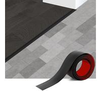 Self Adhesive Vinyl Floor Transition Strip, Threshold Strips for Doorways, Floor Gap Cover Strip for Laminate, Vinyl, Tile and Carpet, 1.2m × 5cm, Black