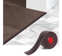 Self Adhesive Vinyl Floor Transition Strip, Threshold Strips for Doorways, Floor Gap Cover Strip for Laminate, Vinyl, Tile and Carpet, 2m × 5cm, Black Walnut Wood Grain
