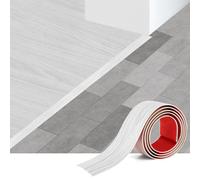 Self Adhesive Vinyl Floor Transition Strip, Threshold Strips for Doorways, Floor Gap Cover Strip for Laminate, Vinyl, Tile and Carpet, 1.2m × 5cm, White Grey Wood Grain