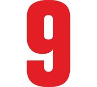 Self Adhesive Vinyl Letters/Numbers 17cm - Ideal for Signs/Wheelie Bins/Vehicles (Red 9)