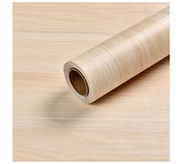 Self Adhesive Vinyl Light Yellow Pine Imitation Paper Wallpaper for Kitchen Furniture Cabinets Shelves Table Dresser Drawer Cupboard Wardrobe Decal 40CMX3M