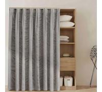 Self Adhesive Voile Curtains,1 Panels Net Curtain for Windows,No Drill Closet Curtain Light Filtering Sheer Curtain for Living Room Bedroom Wardrobe (Grey, 130W x 200H cm)