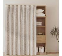 Self Adhesive Voile Curtains,1 Panels Net Curtain for Windows,No Drill Closet Curtain Light Filtering Sheer Curtain for Living Room Bedroom Wardrobe (Beige, 130W x 90H cm)